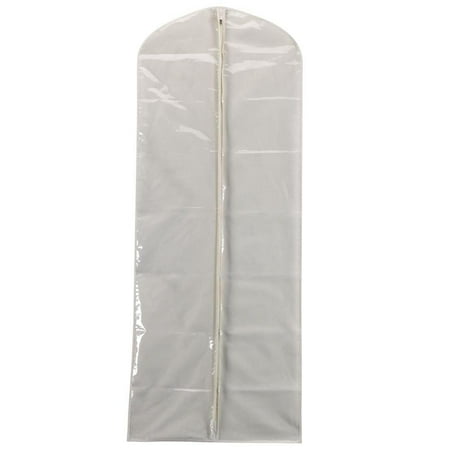 311395 Hanging Garment Bag | Gown and Dress Protector | Natural Cotton Canvas with Clear Vinyl ...