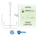thumbnail image 4 of Kira Home Camille 22" Modern 5-Light Chandelier, Minimalist Candle-Style Silver Hanging Fixture, Brushed Nickel Finish, 4 of 9