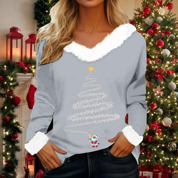 MHFRRA Camiseta Informal de Manga Larga, Cómoda y Suave para Uso Diario, Ideal para Fiestas y Temporadas. Gris Claro