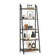 thumbnail image 1 of Costway Industrial Ladder Shelf Rustic 5 Tier Leaning Bookshelf Wood Metal Bookcase, 1 of 10