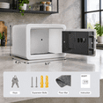 White Mini Safe with Digital Keypad, 0.23 Cubic Feet Capacity, Compact ...
