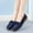 Dark Blue, variant on Quaouag Women's Classic Comfort Leather Penny Loafers Casual Slip-Ons Lightweight Walking Flats Driving Mocs Boat Shoes
