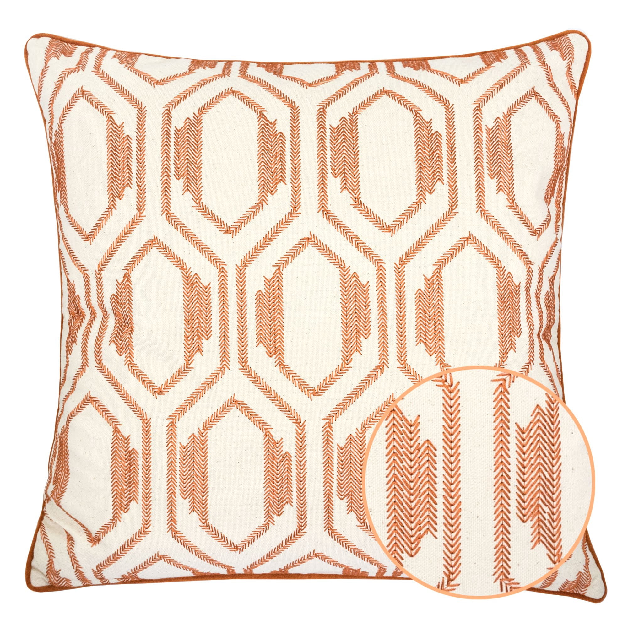Kileigh Spice Geometric Polyester 20 in. x 20 in. Throw Pillow (Set of 2)