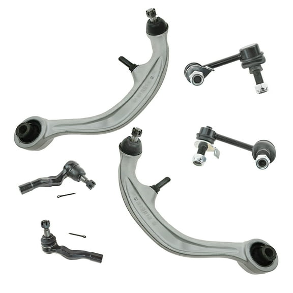 TRQ 6 pc Steering & Suspension Kit Control Arms Tie Rods Sway Bar End Links New PSA85993 Fits select: 2003-2007 INFINITI G35, 2003-2009 NISSAN 350Z