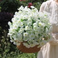 thumbnail image 4 of Artificial Petunia Flowers 50 Stems 13 Inch UV Resistant Fake Petunia Bouquet, Realistic Faux Floral Bundle for Outdoor Garden Patio Window Box Hanging Basket Home Decor, 4 of 6