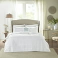 thumbnail image 6 of Izzovium Reversible Ruffle Quilt Set 4 Piece with Embroidered Pillow, White King/Cal King Microfiber, 6 of 14