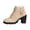 Beige, variant on Elegant Back Zip Ankle Boots With Knot Texture Heel And Lace Up Front For Everyday Comfort In Autumn Style Women'S Ankle Booties Platform Round Toe, Black, 39