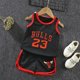 thumbnail image 2 of Basketball Shirt Training Suit Kits Tank Top Shirt + Shorts Set - Perfect Black Red BULLS 23 60-72 Months, 2 of 5