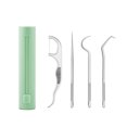 thumbnail image 2 of Neinkie 4Pcs/Set Dental Calculus Remover with Storage Tube Portable Simple Safe Effective Reduce Gingivitis Risk Lightweight Stainless Steel Toothpick Set for Home, 2 of 9