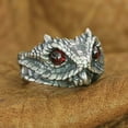 thumbnail image 3 of Red CZ Eyes 925 Sterling Silver Adder Viper Snake Ring Biker Punk Jewelry TA267 US Size 14, 3 of 16