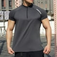 thumbnail image 5 of YLSDY Fashion Men's Cycling Jerseys Moisture Wicking Short Sleeve Quarter Zip Quick Dry Bike Shirts Short Sleeve Running Tops Dark Gray XXXL, 5 of 5