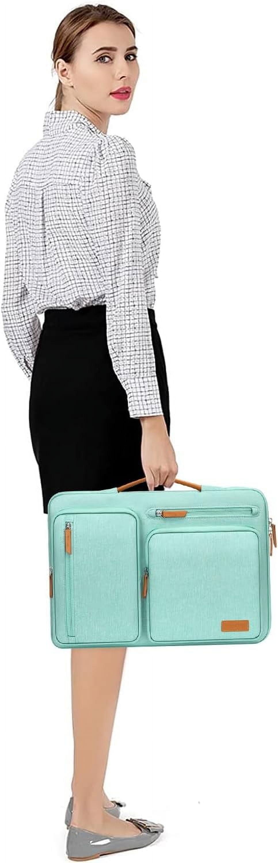 MOSISO Laptop Sleeve Carrying Case Compatible with 15-15.6 inch HP Dell Asus Acer Lenovo Notebook, 360 Protective Computer Handbag Briefcase with Handle, Aqua Green