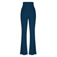 thumbnail image 5 of Uaswgudfs Women's Activewear High-Waisted Flare Yoga Leggings: Adjustable Waistband, Wide-Leg Design for Gym & Athletic Comfort Dark Blue XS, 5 of 6