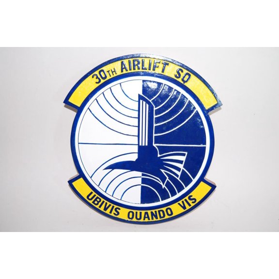 30th Airlift Squadron Plaque,14, Mahogany