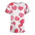 thumbnail image 4 of TIMIFIS Blouse Blanche pour Femmes, Manches Courtes, Col en V, Imprimée, Décontractée, avec Poches-Blanc, 4 of 5