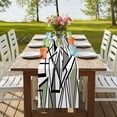 thumbnail image 4 of Table Runners 72 Inches Long Dress Scarves, Sage Green Black Geometric Farmhouse Kitchen/Dining Table Runner, Coffee Tablerunners, Abstract Art Modern Line 18x72 Inch, 4 of 9