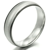 Gemini Men's Two Tone Black Mix Silver Anniversary Wedding Titanium Ring Width 6mm Valentine's Day Gift