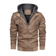 thumbnail image 5 of Winter Fashion Motorcycle Leather Jacket Men Slim Fit Oblique Zipper PU Jackets Autumn Mens Leather Biker Coats Warm Streetwear, 5 of 6