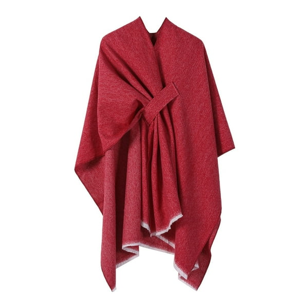 FADAACAI Shawl Wraps for Women,Shawls and For Evening Dresses Elegant Shawl Soft Open Front Poncho Sweater For Spring Fall Winter,Ponchos for Women,Wraps for Women Red One Size Clearance!