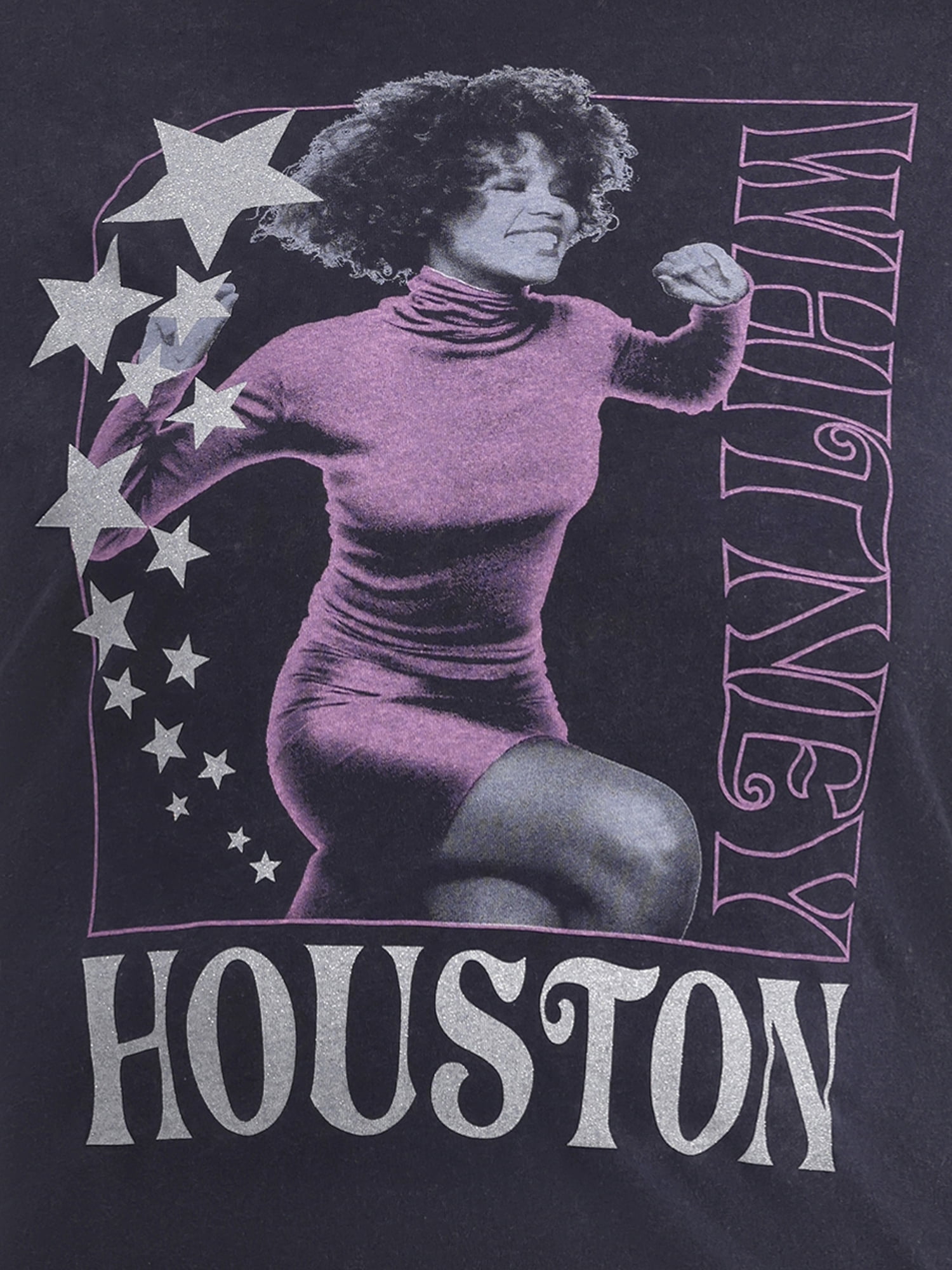 Terra & Sky Women's Plus Size Whitney Houston Graphic Tee with Short Sleeves, Sizes 0X-5X