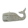 Desert Fields Bankuan Rope Whale Shaped Box with Lid, 24.5" x 13", Grey