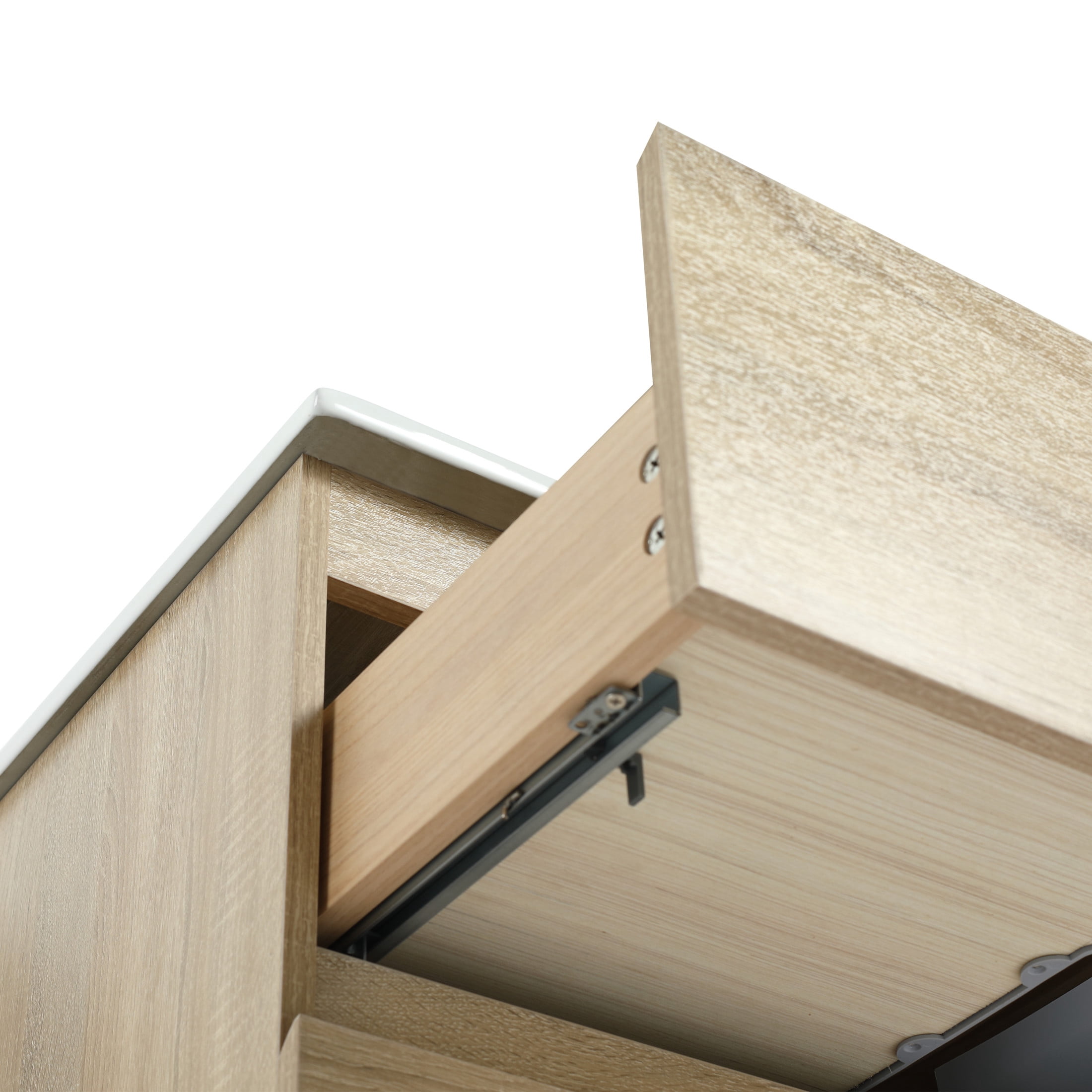 Noble House 30" Floating Bathroom Vanity Cabinet, Modern Wood Grain, Soft-Close Drawer, Excluded Sink, Light Oak