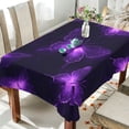 thumbnail image 4 of 60x120 Inch Tablecloth Polyester Square Tablecloth for Home Kitchen Dinner Decor Glowing Butterflies Pattern, 4 of 9