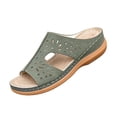 thumbnail image 2 of KEVCHE Orthopedic Sandals Women Summer Wedge Slip On Sandals, Adjustable Arch Support Breathable Walking Slides, Plantar Fasciitis Comfortable Casual Beach Footwear, 2 of 6