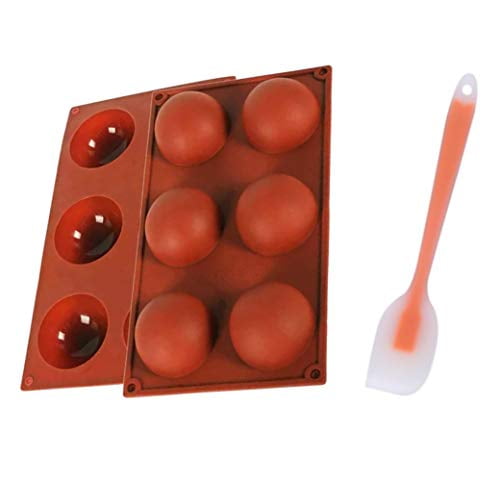 6-Cavity Silicone Cake Mold Hot Muffin Chocolate Bombs Mould 2" Half Ball Sphere 