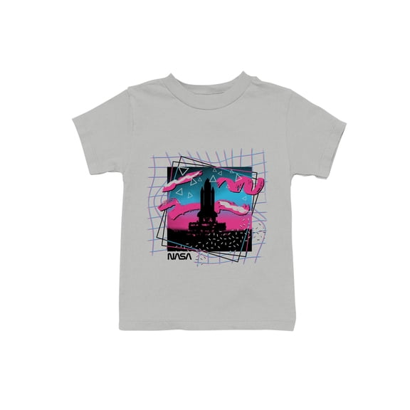 Officially Licensed Nasa Retro Neon Rocket Launch Design Youth's T-shirt