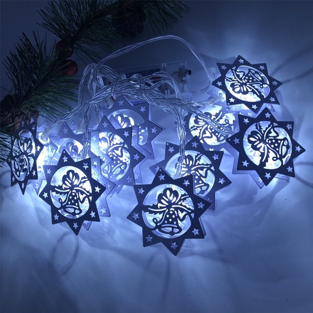 Caja de batería LED Navidad Copo de nieve blanco Cadena de luz Colgante de árbol de Navidad Wmkox8yii fhajkh3258
