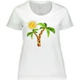 thumbnail image 3 of Inktastic Palm Trees with Cute Smiling Sun Women's Plus Size T-Shirt, 3 of 5
