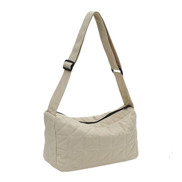 Bolsos Hombro Lona para Mujer Bolso Mensajero Cruzado Sólido Bolso Con (Beige)