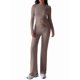 thumbnail image 1 of Conjuntos de 2 Piezas para Mujer, Larga, Cuello Redondo, Pantalones Acampanados de Cintura Alta, Conjuntos de Chándal, Ropa de Calle. Camello XL, 1 of 9