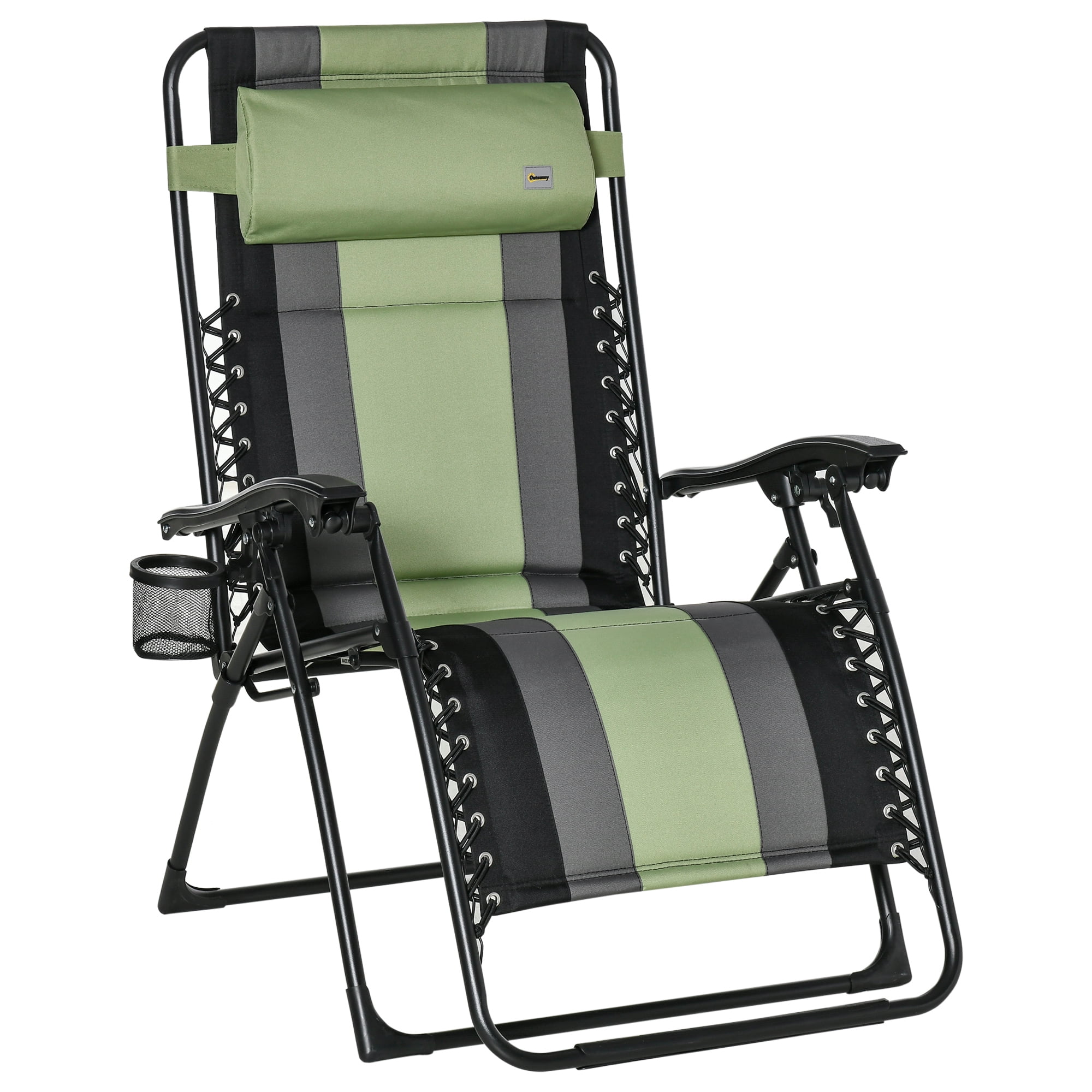 Outsunny XL Oversize Zero Gravity Recliner, Padded Patio Lounger Chair