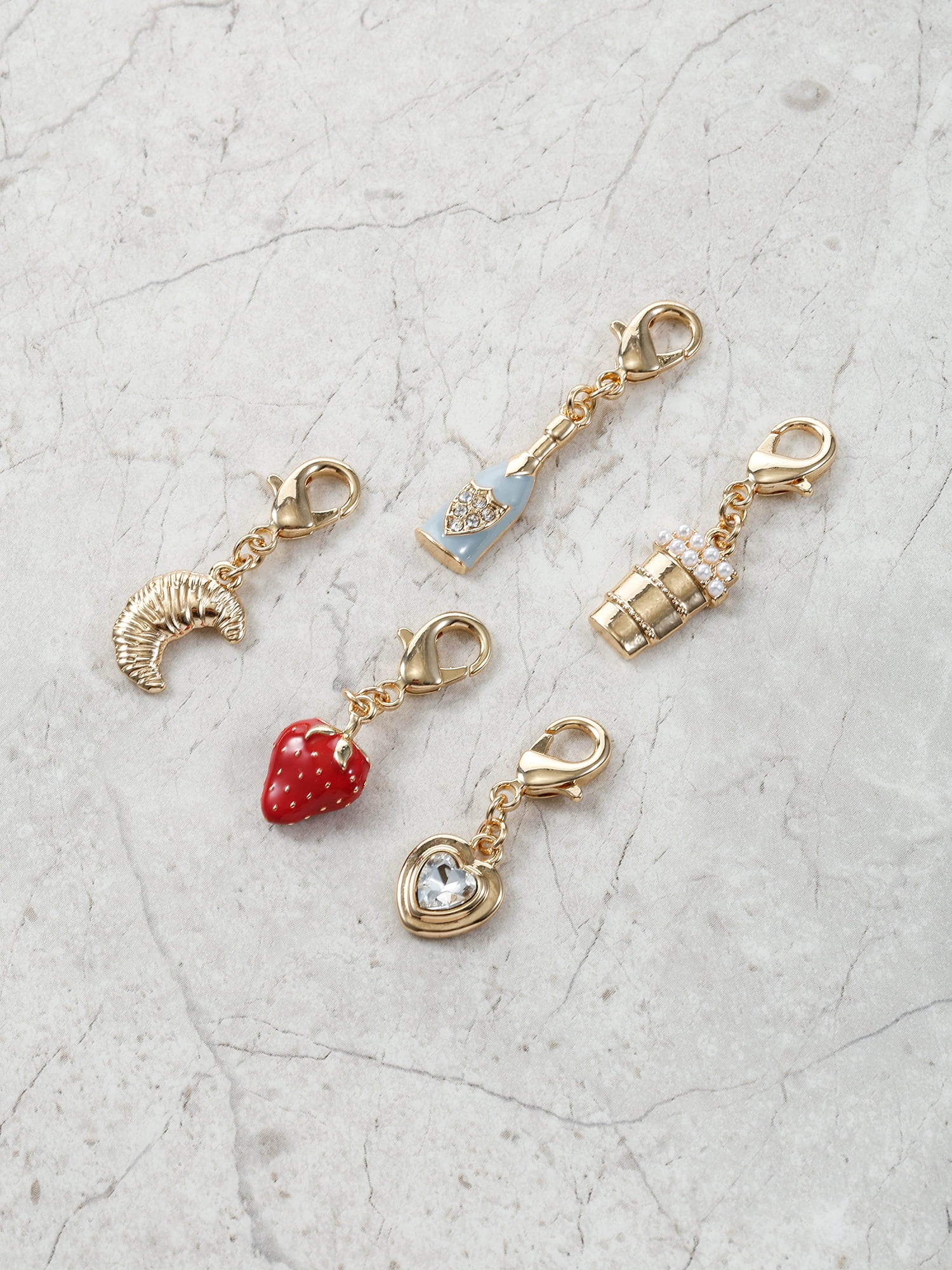 Time and Tru Goldtone Multi Charm Set, Sunday Brunch, 5 Pieces