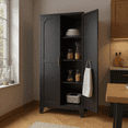 thumbnail image 3 of Homy Casa 60.8" Tall Black Storage Cabinet with Adjustable Shelves for Kitchen, Office, Entryway, 3 of 9