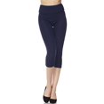 thumbnail image 3 of 5 Pack Capri Leggings For Women 3 inch Wide Waistband Yoga Sports and Casual Ultra Soft Capri Legging Pants (XL/2XL), 3 of 7