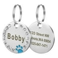 thumbnail image 4 of Naierhg 25mm Metal Blank Dog Tag Paw Rhinestone Pet Cat ID Name Engraved Key Ring Chain, 4 of 8