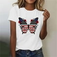 thumbnail image 2 of Feancey USA Flag Tops Women Novelty Butterfly Printed Patriotic Tee 4th of July Short Sleeve Tshirts 2025 Independence Day Shirt White S, 2 of 5