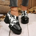 thumbnail image 3 of Womens Platform Mary Jane Shoes Chunky Heel Fashion Dress Slip on Loafers Round Toe Business Office Work Booties Shoes, 3 of 6