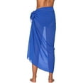 thumbnail image 6 of Women Chiffon Swimwear Pareo Scarf Beach Cover Up Wrap Kaftan Sarong Blue One Size, 6 of 7