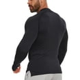 thumbnail image 4 of 2 Pack Men's Quarter Zip Pullover Sweats Quick Dry Long Sleeve Active Performance Shirt with Thumb Hole Athletic Tops, 4 of 5