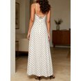thumbnail image 6 of LMLYSoH Women's Dot Print Long Dress Summer Fashionable Backless Spaghetti Strap Bodycon Cami Dress, 6 of 7