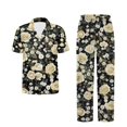thumbnail image 5 of TSOVTHRID Rainbow Daisy Cherry Lips Print Pajama Set for Women Button Down Sleepwear With Long Pants Soft Lounge Set for Women Short Sleeve Pj Sets, S, 5 of 7