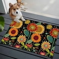 thumbnail image 3 of 2x3 Ft Entryway Area Rug, Vintage Sunflower Kitchen Rug Runner Washable Floor Mat, Black Boho Ethnic Summer Botanical Non Slip Indoor Door Mat Throw Carpet for Bathroom Living Room Bedroom, 3 of 8
