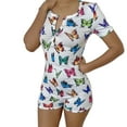 thumbnail image 1 of Femmes Sexy Body Manches Courtes Profond V Cou Combinaisons Shorts Pyjama Tenue, 1 of 6