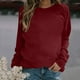 thumbnail image 4 of Qucoqpe - Sudadera informal de manga larga para mujer, cuello redondo, bonito jersey de color liso, corte holgado, en liquidación, 4 of 5