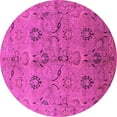 thumbnail image 1 of Ahgly Company Indoor Round Oriental Pink Industrial Area Rugs, 8' Round, 1 of 4