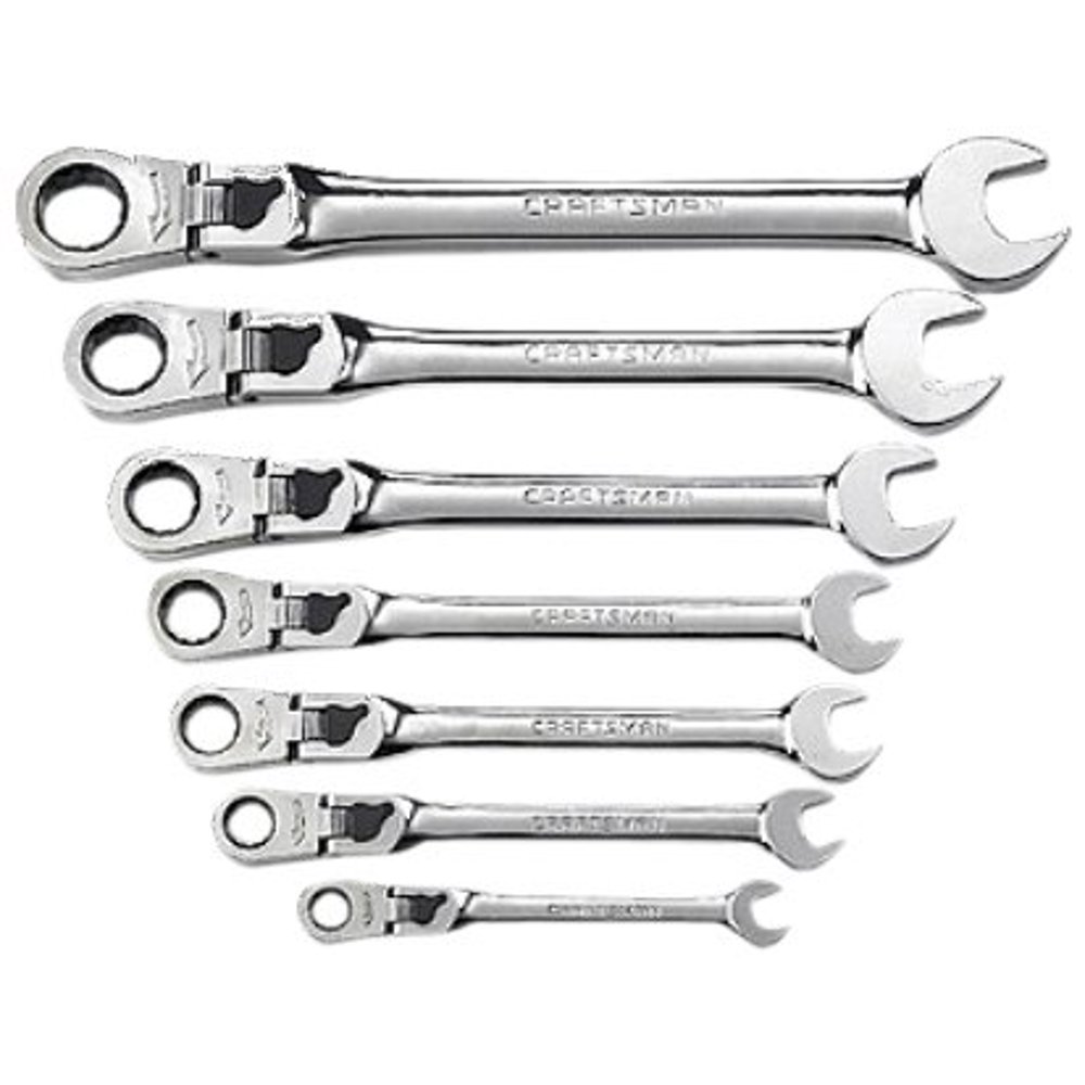 Craftsman 942400 Standard Locking Flex Ratcheting Combination Wrench Set, 7Piece